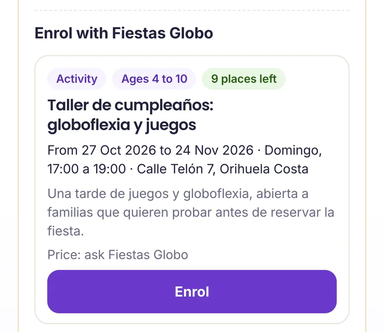 An open workshop of an entertainer, with the free places