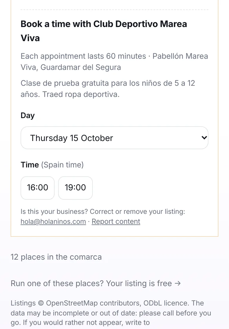 Request an appointment: the family picks a free day and time