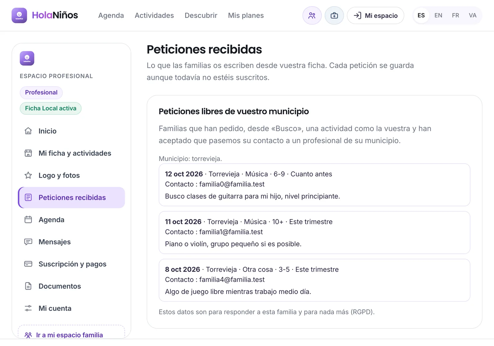 Las peticiones libres del municipio