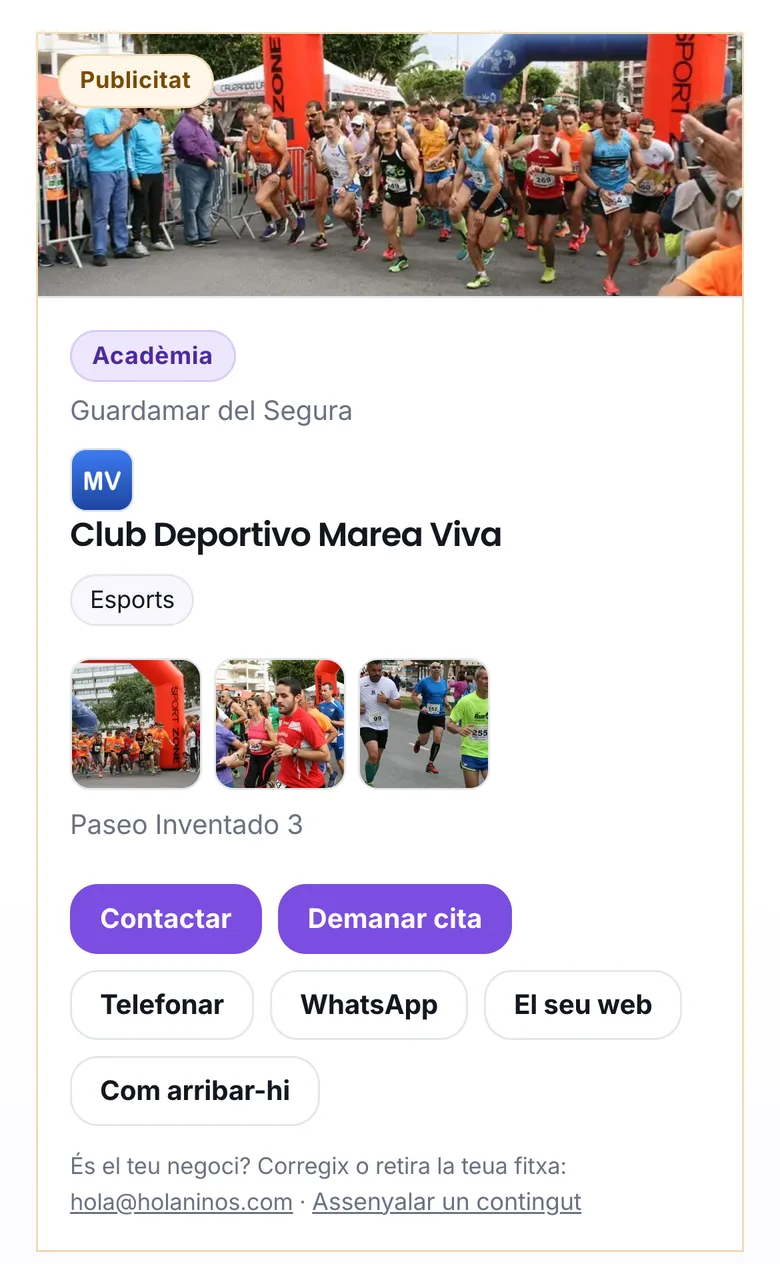 Una fitxa Pro amb l'etiqueta Publicitat